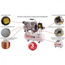 KULETAŞ SESSİZ HAVA KOMPRESÖRÜ 9 LT (3YIL GARANTİ)