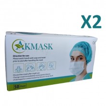 AK MASK TEK KULLANIMLIK TELLİ 3 KATLI CERRAHİ MASKE 50'Lİ 2 KUTU