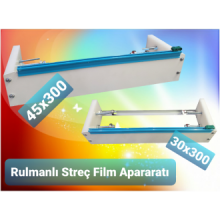 (e) GIDA STREÇ FİLM APARATI - DERLİN (RULMANLI) 30 CM X 300 MT