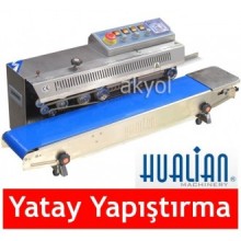 Hualian YATAY Yürüyen Bantlı Otomatik Folyo ve Naylon Yapıştırma Makinası